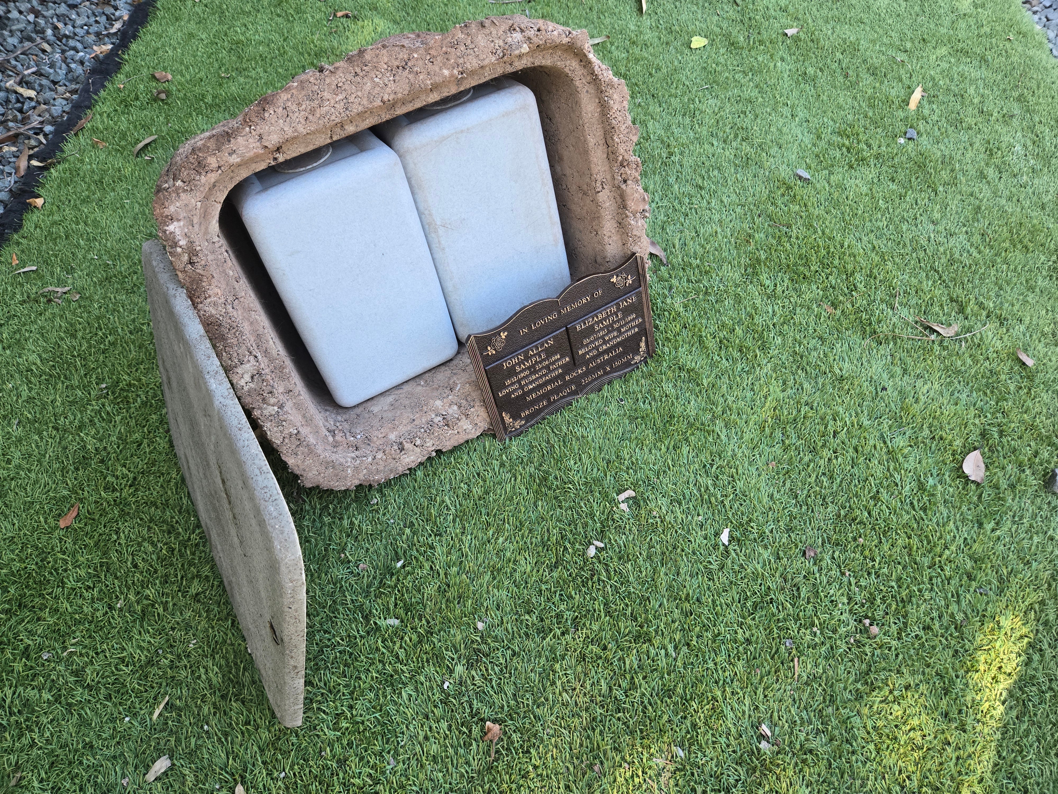 Memorial Rock Urn 2201 Large Double Brown
