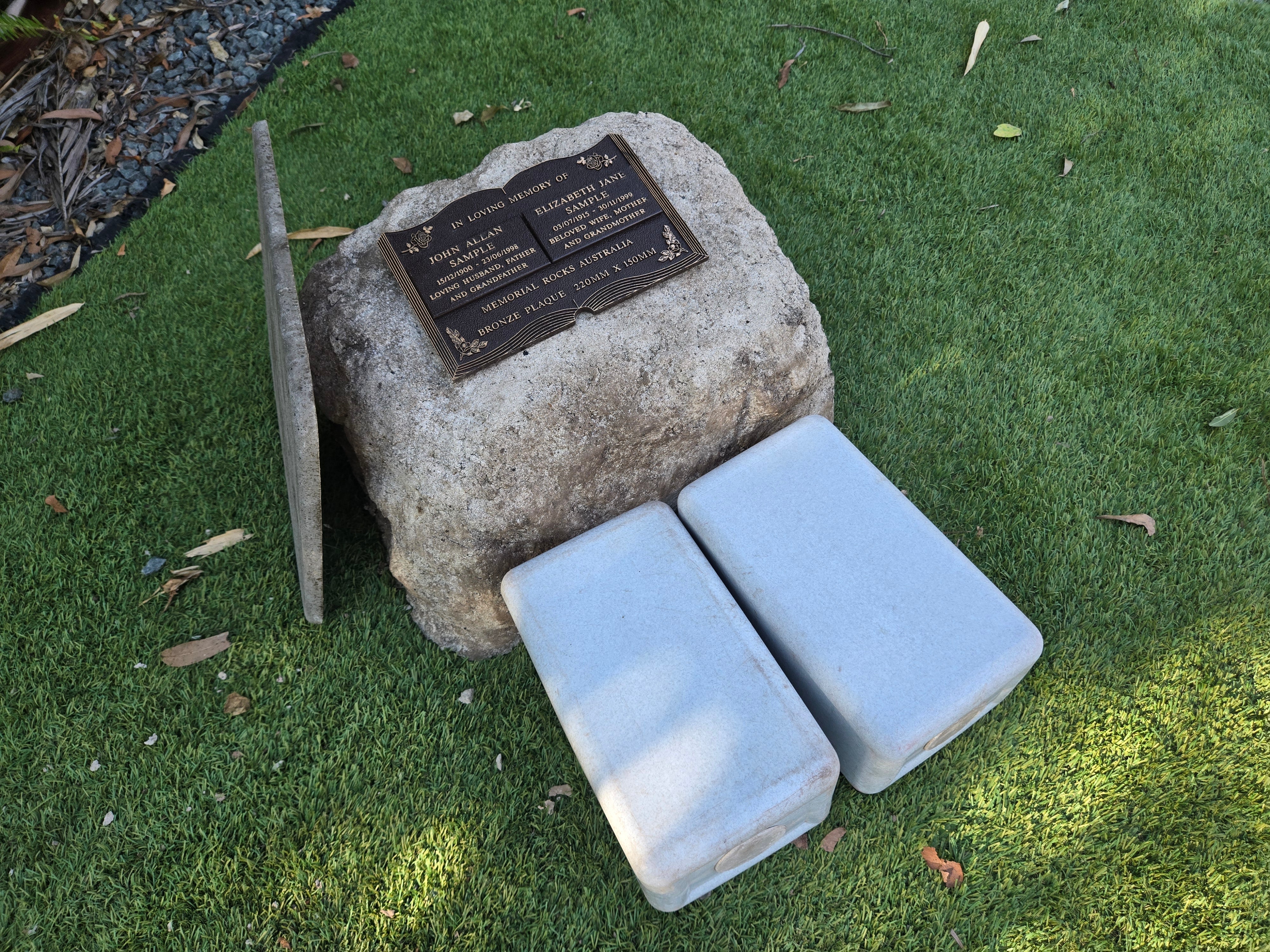 Memorial Rock Urn 2204 Large Double Natural Riversand
