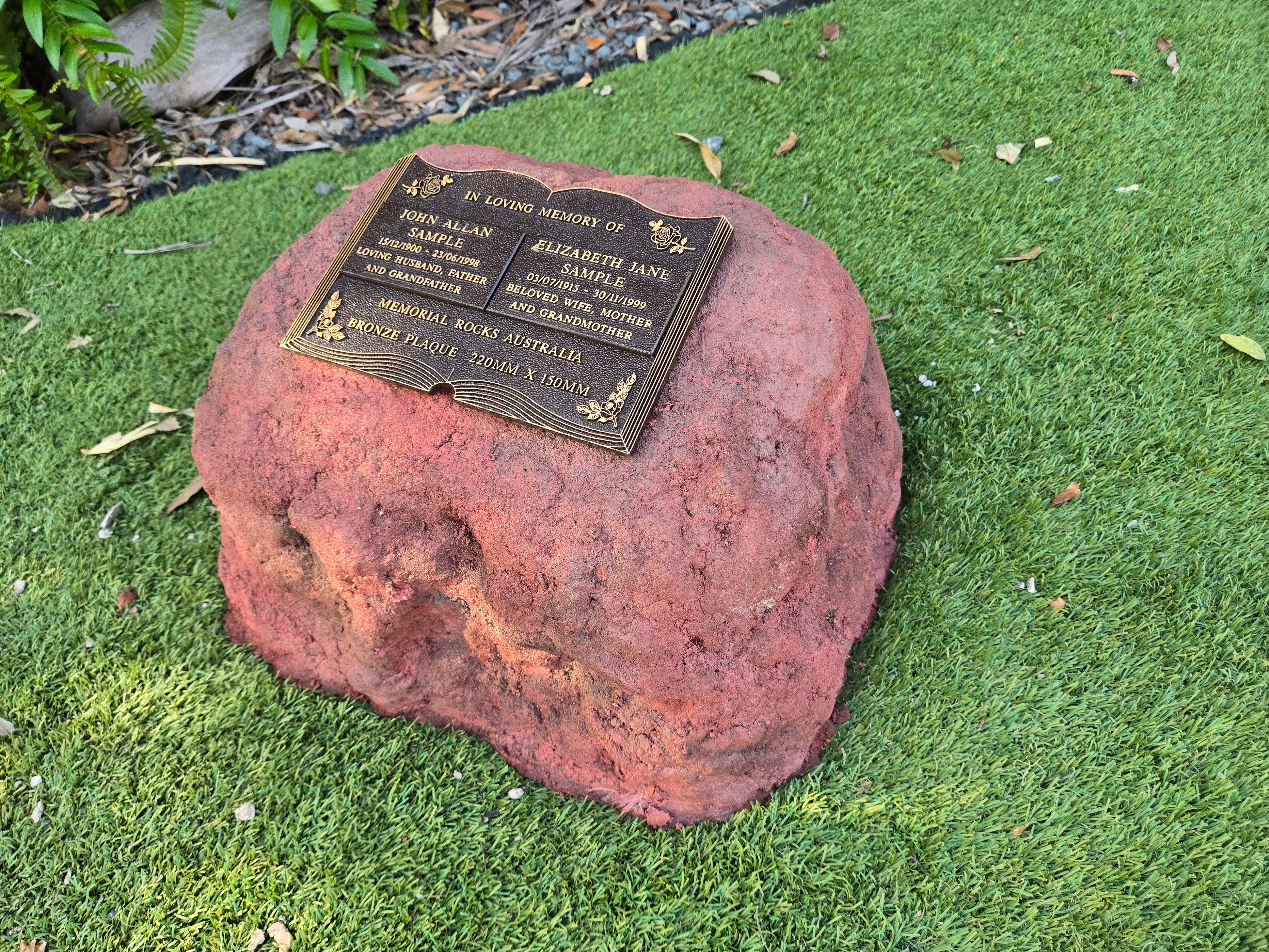 Memorial Rock Urn 2206 Large Double Red
